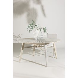 Ruokapöytä ulos Venture Home Rives, Ø150cm valkoinen