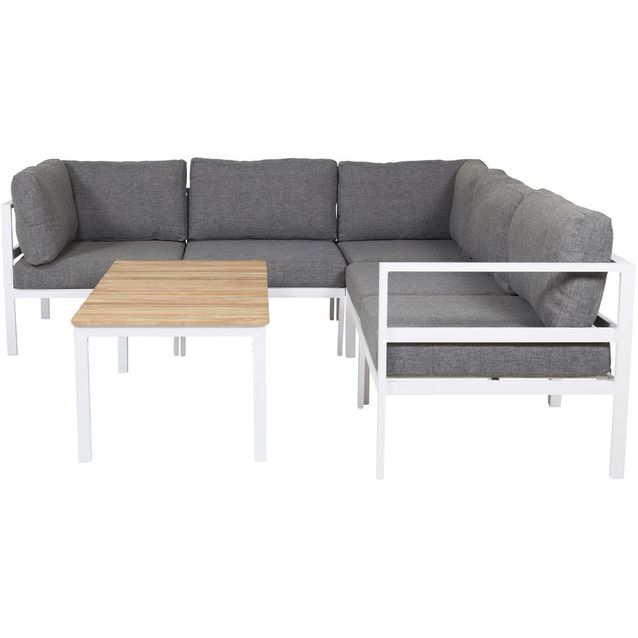 Moduulisohvaryhmä Venture Home Copacabana, 4-istuttava sohva + Brasilia-sohvapöytä, harmaa/valkoinen