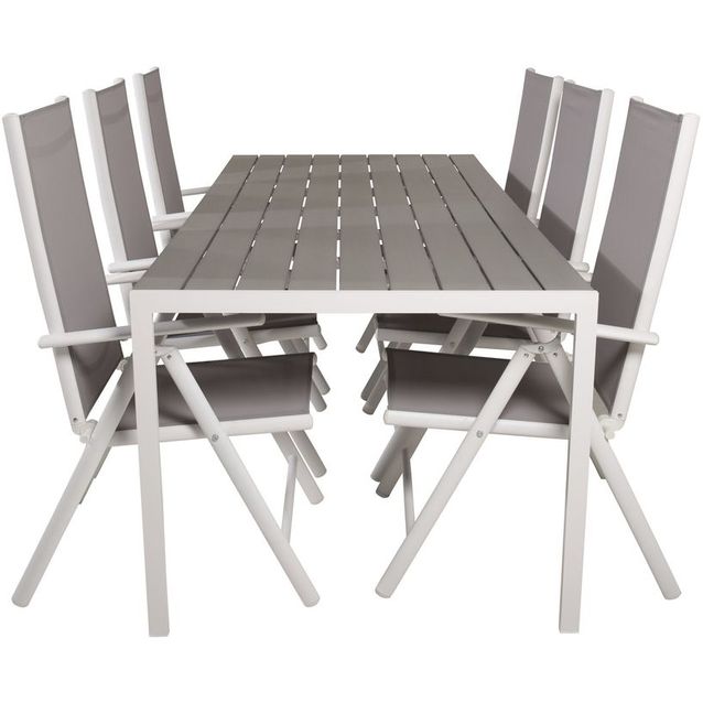 Ruokailuryhmä Venture Home, 205x90cm Break-pöytä + 6 Break-säätötuolia