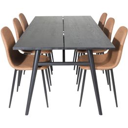 Ruokailuryhmä Venture Home, Sleek-ruokapöytä + 6 Polar-tuolia