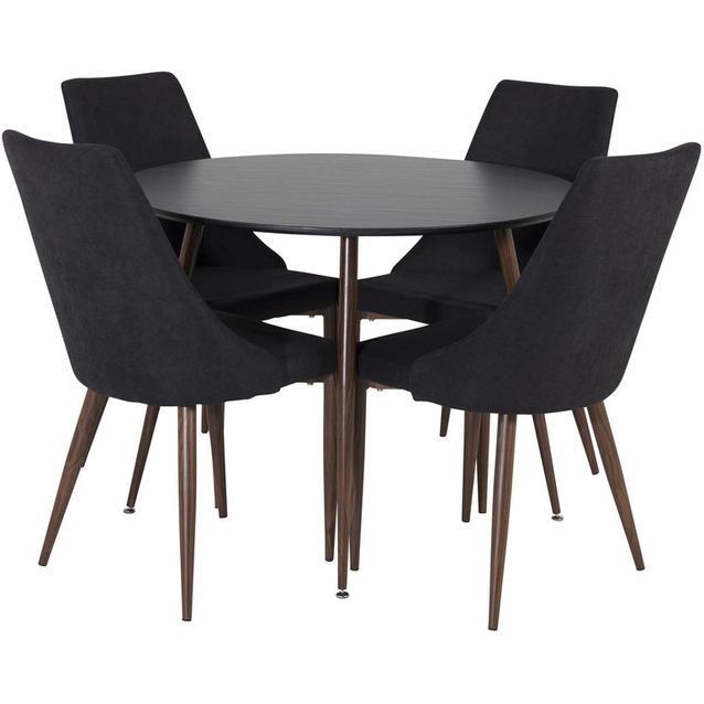 Ruokailuryhmä Venture Home, ⌀100cm Plaza-pöytä + 4 Leone-tuolia