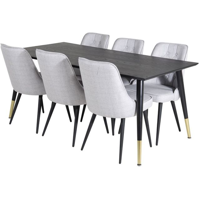 Ruokailuryhmä Venture Home, 180x90cm Dipp-pöytä + 6 Deluxe -tuolia