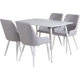Ruokailuryhmä Venture Home, valkoinen Polar-pöytä + 4 Plaza-tuolia