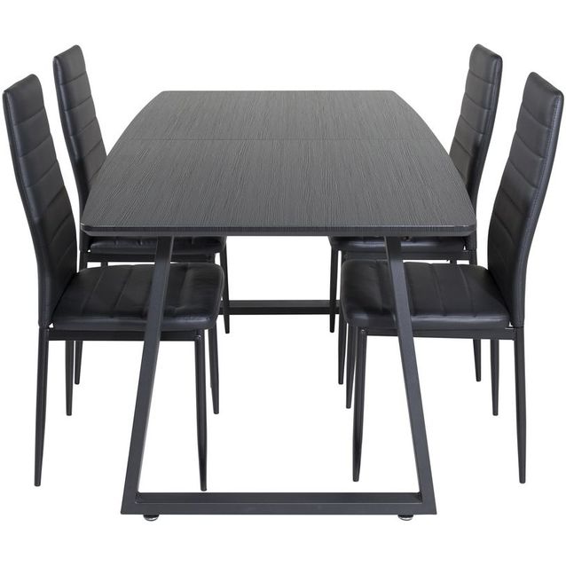 Ruokailuryhmä Venture Home, jatkettava Inca-pöytä + 4 Slim High-tuolia, keinonahka