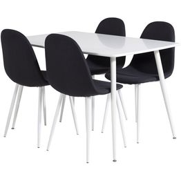 Ruokailuryhmä Venture Home, valkoinen Polar-pöytä + 4 Polar-tuolia