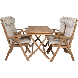 Ruokailuryhmä Venture Home, 120x70cm Kenya-pöytä + 4 Kenya-säätötuolia käsinojilla