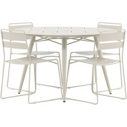 Ruokailuryhmä Venture Home, ø120cm, beige Lina-pöytä + 4 beigeä Lina-tuolia