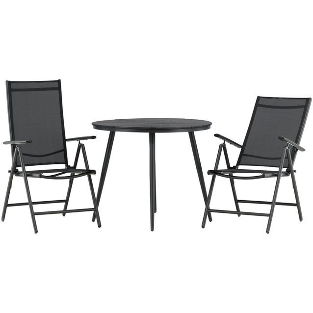 Parvekeryhmä Venture Home, ø90cm Break-pöytä + 2 Break-säätötuolia