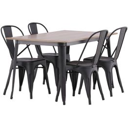 Ruokailuryhmä Venture Home, 140x80cm ruskea Tempe-pöytä + 4 Tempe-tuolia