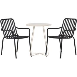 Parvekeryhmä Venture Home, ø60cm Bacong-pöytä + 2 Peking-tuolia