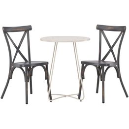 Parvekeryhmä Venture Home, ø60cm Bacong-pöytä + 2 mustaa Tablas-tuolia