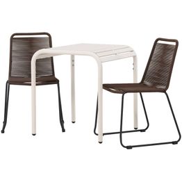 Parvekesetti Venture Home, beige Borneo-pöytä 70x70cm + 2 Lindos-tuolia