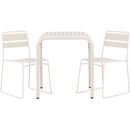 Parvekeryhmä Venture Home, 70x70cm Borneo-pöytä + 2 beigeä Lina-tuolia