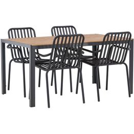 Ruokailuryhmä Venture Home, 150x90cm ruskea/musta Break-pöytä + 4 mustaa Peking-tuolia