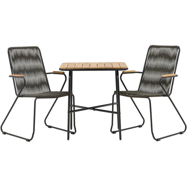 Parvekeryhmä Venture Home, 88x70cm Holmbeck-pöytä + 2 Bois-tuolia