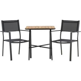 Parvekeryhmä Venture Home,  88x70cm Holmbeck-pöytä + 2 mustaa Copacabana-tuolia
