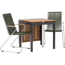 Ruokailuryhmä ulos Venture Home, 70x70/130cm Diego-klaffipöytä + 2 Bois-tuolia