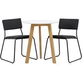 Ruokailuryhmä Venture Home, Leonora-ruokapöytä + 2 Kenth-tuolia, musta