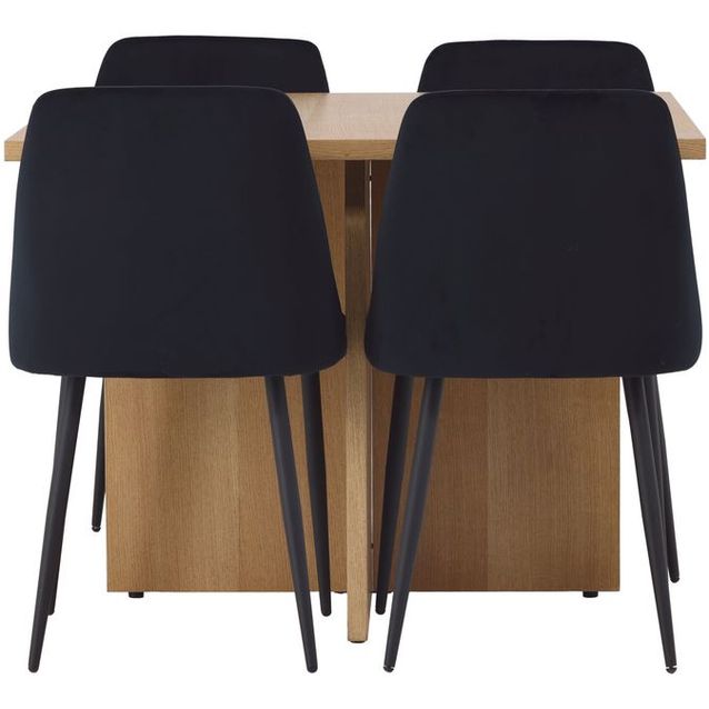 Ruokailuryhmä Venture Home, 100x100cm ruskea Leo-pöytä + 4 Night-tuolia