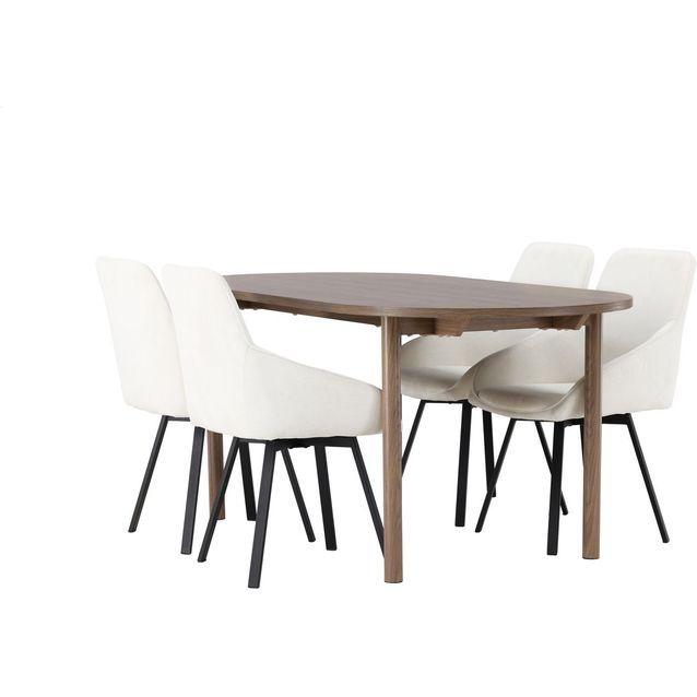 Ruokailuryhmä Venture Home, 180x90cm ruskea Andy-pöytä + 4 Rosie-tuolia