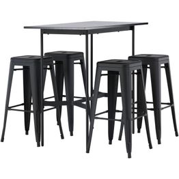 Ruokailuryhmä Venture Home, musta Rax-baaripöytä + 4 Tempe-baarijakkaraa