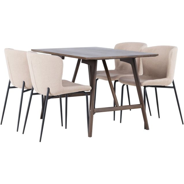 Ruokailuryhmä Venture Home, 120x80cm Kaseidon-pöytä + 4 Modesto-tuolia