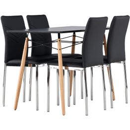 Ruokailuryhmä Venture Home, 120x60cm musta Danburi + 4 mustaa Lily-tuolia