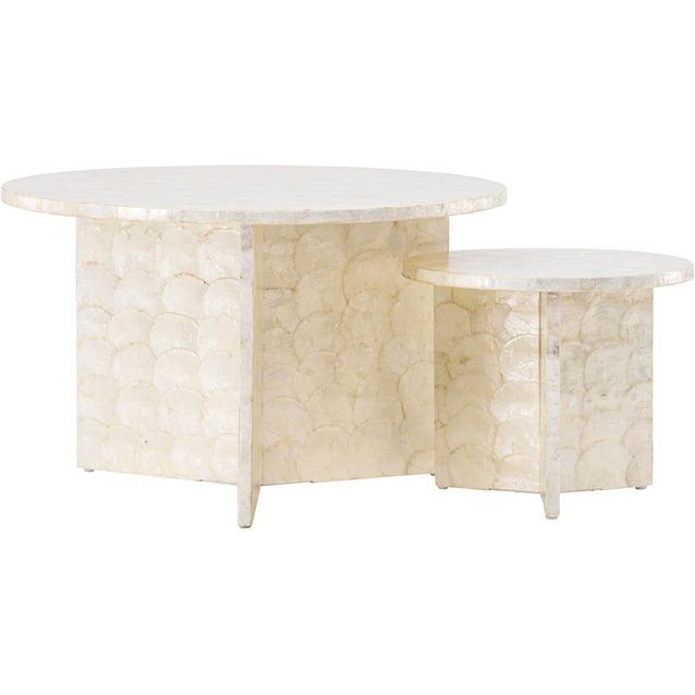 Sohvapöytä Vind Smögen, 2kpl, vaaleanharmaa