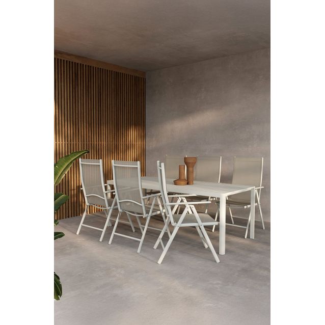 Ruokailuryhmä Venture Home, 200x90cm beige Giardini-pöytä + 4 beigeä Break-tuolia