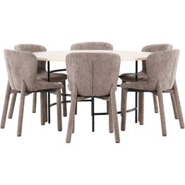 Pyöreä ruokailuryhmä Venture Home, Ø140cm Copenhagen-pöytä + 6 Astoria-tuolia, eri värejä