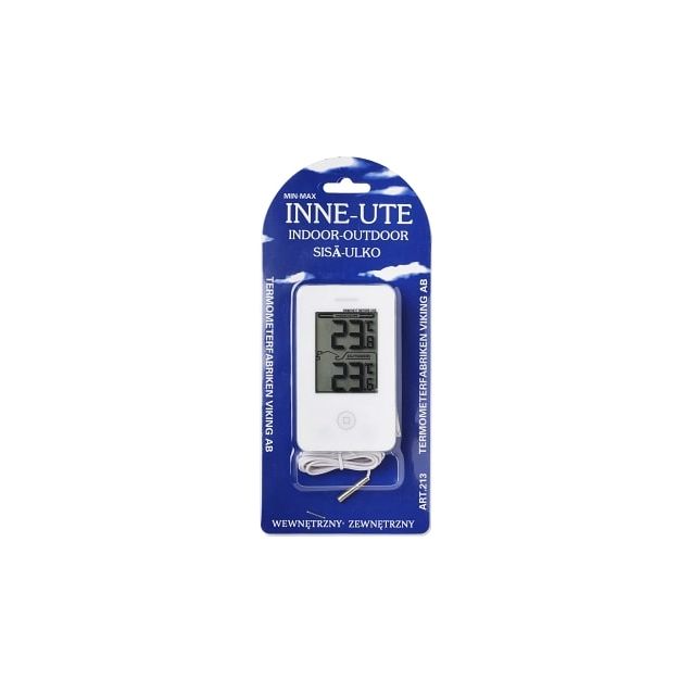 Digitaalinen sisä- ja ulkolämpömittari Viking 213, valkoinen