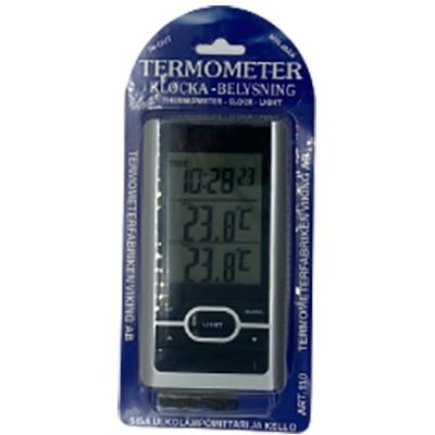Sisä- ja ulkolämpömittari Viking 110, digitaalikellolla