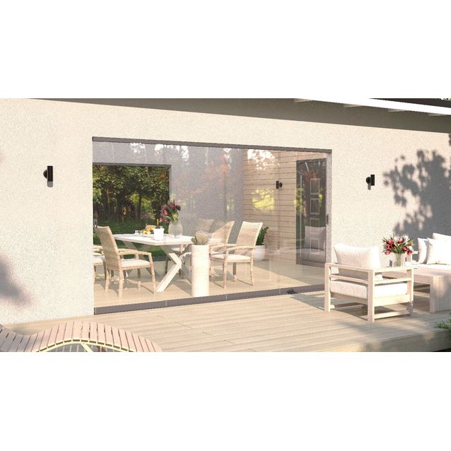 Terassilasitus Vivalon Avara, puitteeton 4-os. liukulasitus, 2000-4720mm leveään aukkoon, kirkas lasi