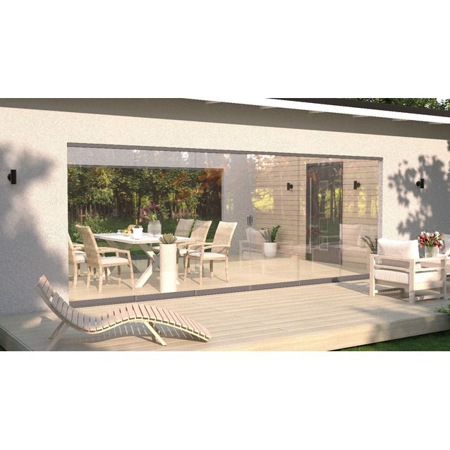 Terassilasitus Vivalon Avara, puitteeton 6-os. liukulasitus, 3000-7100mm leveään aukkoon, kirkas lasi