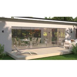 Terassilasitus Vivalon Avara, puitteeton 7-osainen, 3500-8270mm leveään aukkoon, harmaa lasi