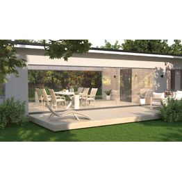 Terassilasitus Vivalon Avara, puitteeton 8-osainen, 4000-9440mm leveään aukkoon, kirkas lasi