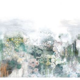 Tapetti Villa Nova Wander muraali, W631-01 Haze, 0.50x18m, romanttinen, vihreä