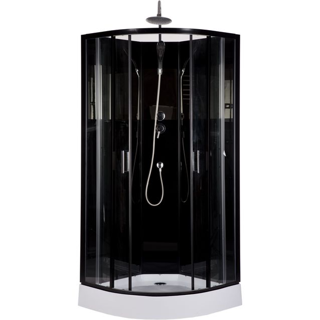 Suihkukaappi Harma Malta 850x850 mm musta kirkas lasi