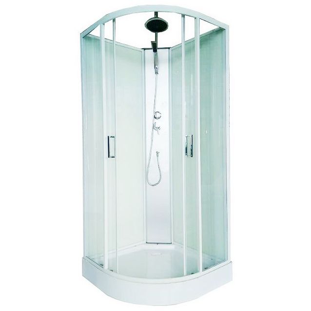 Suihkukaappi Harma Alaska 850x850 mm valkoinen kirkas lasi