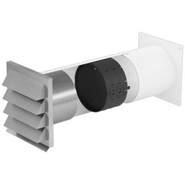 Seinäläpivientisarja Asko HD3001,  Ø150mm, thermoboxilla, valkoinen/teräs