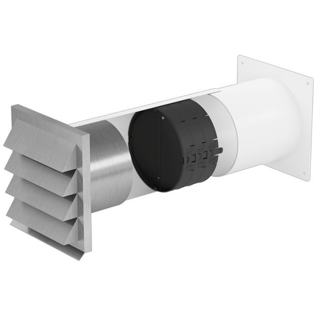 Seinäläpivientisarja Asko HD3001,  Ø150mm, thermoboxilla, valkoinen/teräs