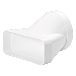 Ilmanvaihtokanavan adapteri Asko HD2005, suorakaiteesta pyöreään Ø 150 mm, valkoinen
