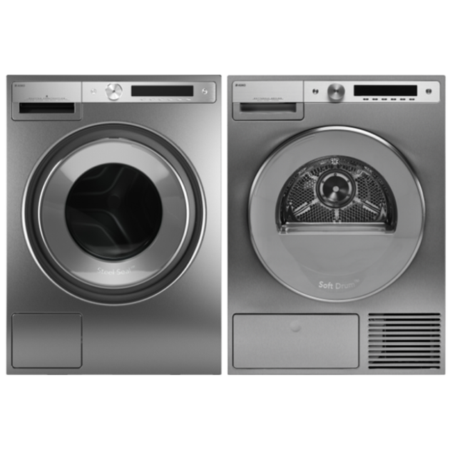 Pesutorni Asko W6098X.S/3 + T608HX.S, AutoDose, 9/8 kg, 1800rpm, teräs