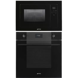 Uuni ja mikroaaltouuni Smeg SF6101TB3 FMI120B3, musta