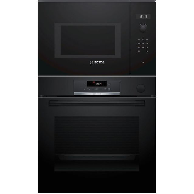 Erillisuuni ja mikroaaltouuni Bosch HRG532BB3-BFL524MB0, 118.8cm, musta