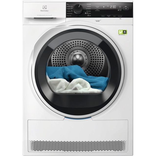 Lämpöpumppukuivausrumpu Electrolux EDI743V95V, 59.6cm, 9kg, valkoinen