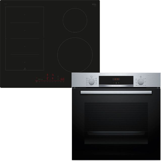 Erillisuuni ja induktioliesitaso Bosch HBA534BS3 PIX61RHC1E, 118.6cm, teräs