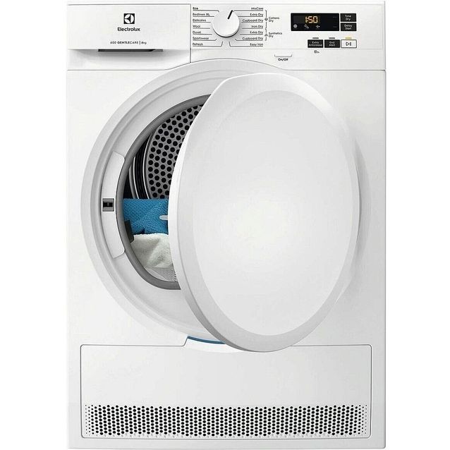 Lämpöpumppukuivausrumpu Electrolux EDI610O85O, 60cm, 8kg, valkoinen