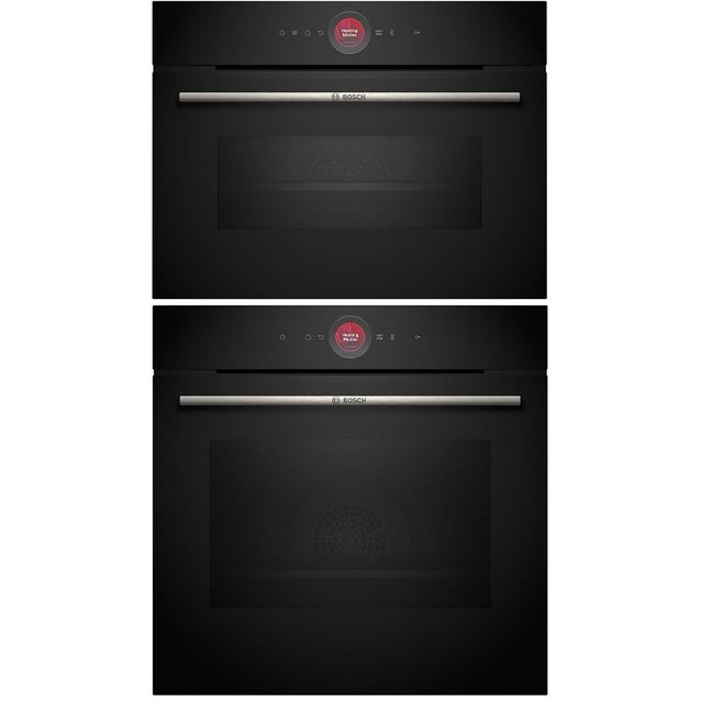 Uuni ja mikroaaltouuni Bosch HBG7721B1-CMG7241B1, 118.8cm, musta