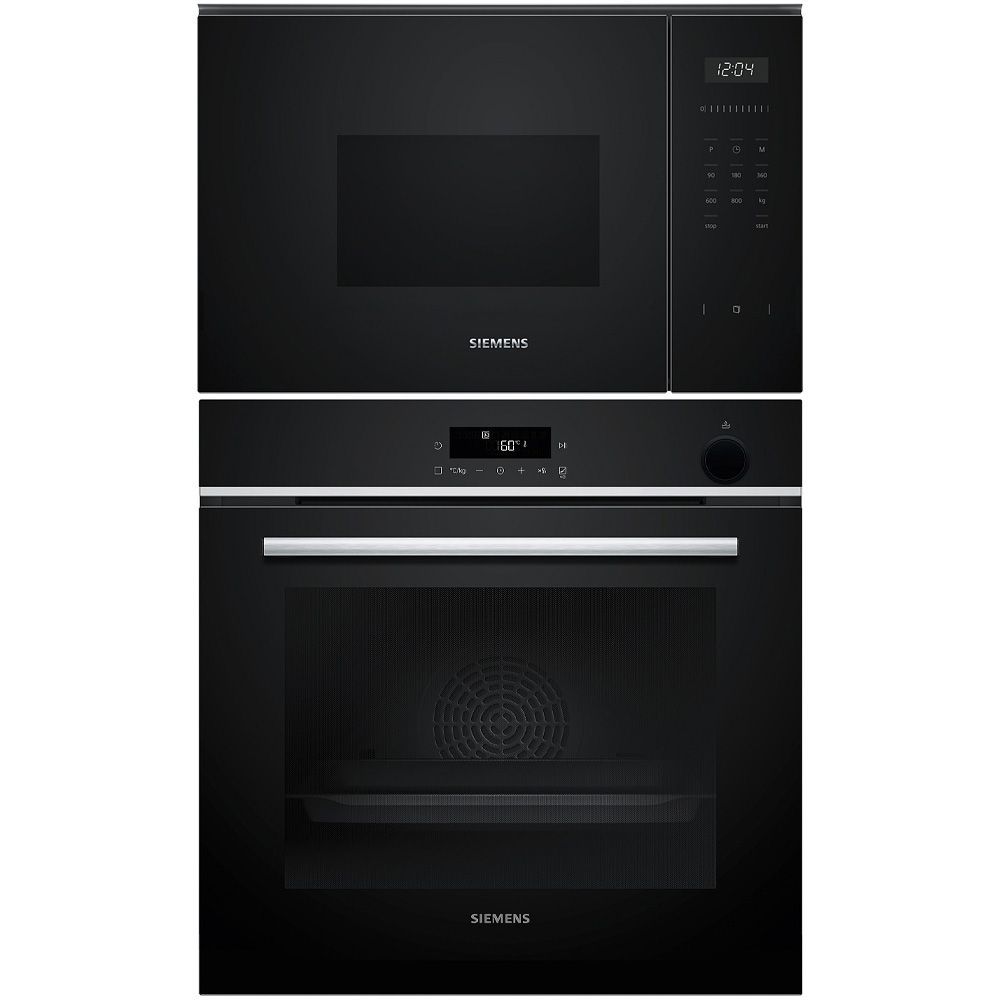 Höyryuuni ja mikroaaltouuni Siemens HR532GBS3-BF525LMB1, musta